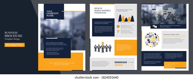 Corporate annual report template, cover,  catalog, booklet, leaflet, brochure, flyer template, magazine a4 size. Elements of infographics for report and presentations templates. Vector Illustration. 