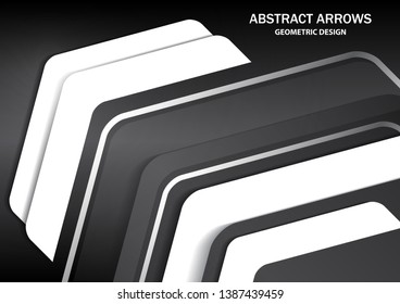 Corporate background with metal colored arrows and white arrows. Abstract template with a clean minimal style. Modern graphics. Vector illustration for your design.