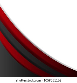 Corporate background is wavy red and black. Vector Design