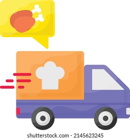 Corporate Bakery on Wheels vector color icon design, Retail Food delivery service symbol, Touch less Meal Courier Sign, Grocery pickup stock illustration, Mobile Catering Services Concept,