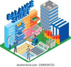 Corporate balance sheet image illustration