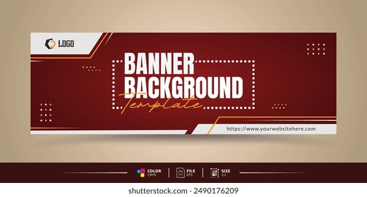 corporate banner design template with abstract red background