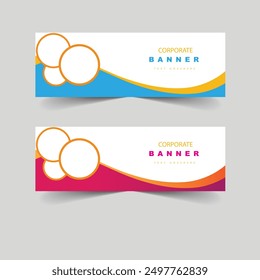  Corporate banner with modern design Free Vector 