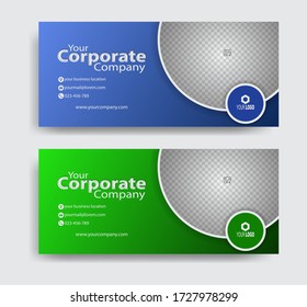 Corporate banner for social media, template corporate ad post media social, vector illustration