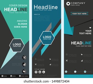 corporate banners collection modern colorful vertical 