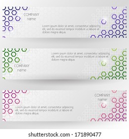 Corporate Banners With Hexagonal Abstract Design - Vector EPS10 