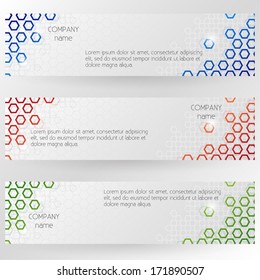 Corporate Banners With Hexagonal Abstract Design - Vector EPS10 