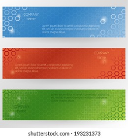 Corporate Banners With Hexagonal Abstract Design - Vector EPS10 