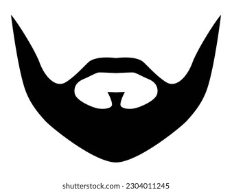 Corporate Beard style men illustration Facial hair mustache. Vector black male Fashion template flat barber collection set. Stylish hairstyle isolated outline on white background.
