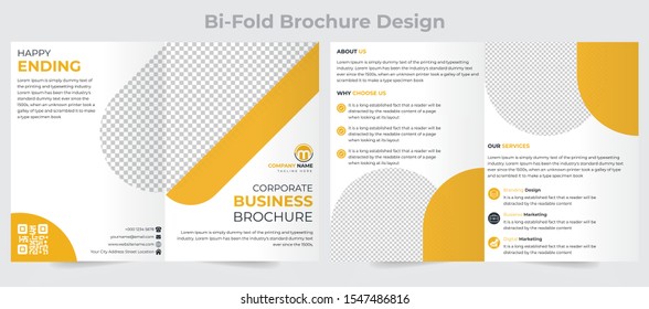 Corporate Bi Fold Brochure Design Template For Company Branding  