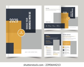 Corporate Bi Fold Brochure Template Layout, Business Brochure, Vector Template