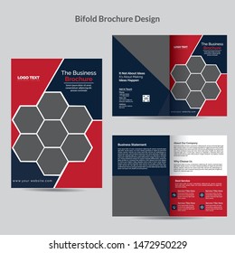 Corporate Bi-fold Brochure business templates, magazine, flyer, booklet or annual report. Colorful polygonal floral background