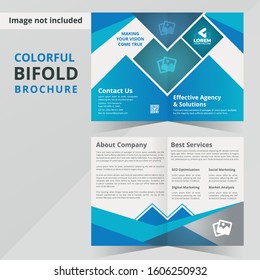 Corporate Bi-fold Brochure Design magazine cover page design template