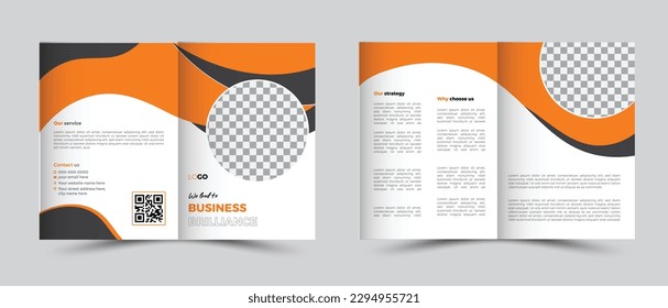 Corporate Bi-fold Brochure Template, Catalog, Booklet Template Design. Fully Editable
