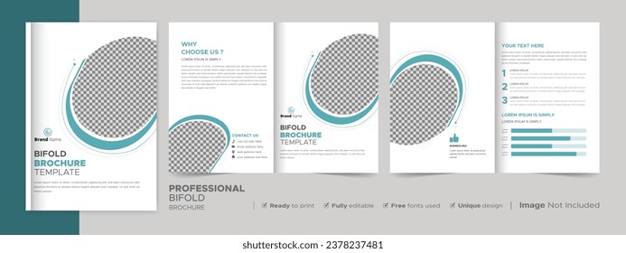 Corporate Bifold Brochure Template, Catalog, Booklet Template Design. Brochure Mockup Template.	