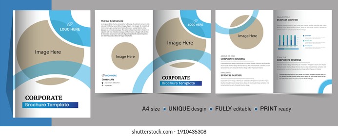 Corporate bifold brochure template for your business.	