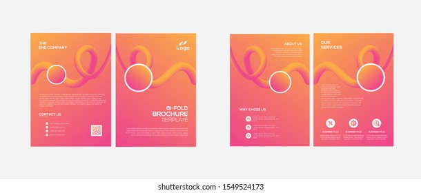 Corporate bifold brochure vector template design
