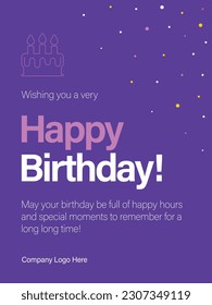 Corporate Birthday Card, Birthday Greeting Invitation Design