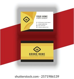 Corporate black and blue modern Business card template