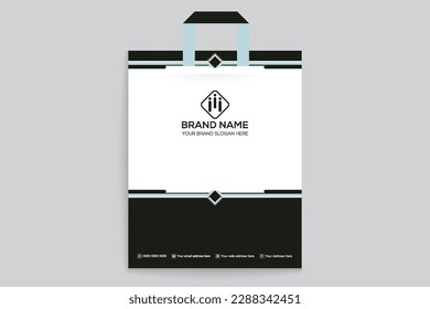 Corporate  black color shopping bag design