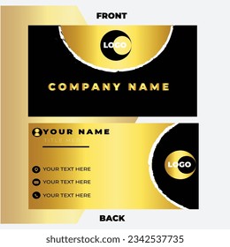 Corporate Black And Gold Business Card Design