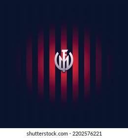 Corporate block, monogram of UFM letters, stylization of the block under the logo of a football club