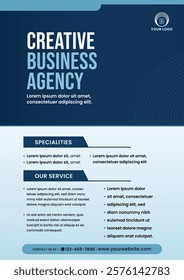 Corporate Blue background creative flyer for businesses
