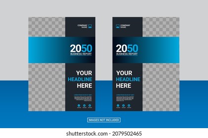 corporate blue book cover design template. annual report and business catalog  magazine  flyer.