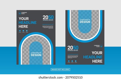 corporate blue book cover design template. annual report and business catalog  magazine  flyer.