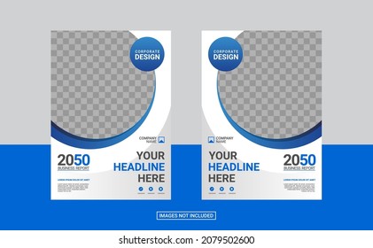 corporate blue book cover design template. annual report and business catalog  magazine  flyer.