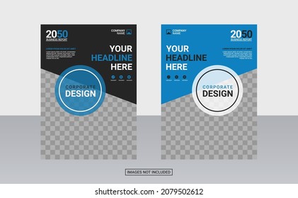 corporate blue book cover design template. annual report and business catalog  magazine  flyer.