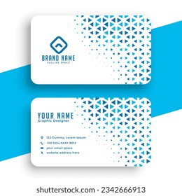 Corporate blue halftone elegant business card template vector