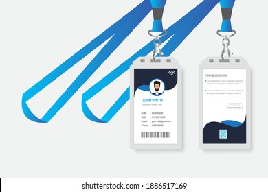 Corporate Blue Id card design template.