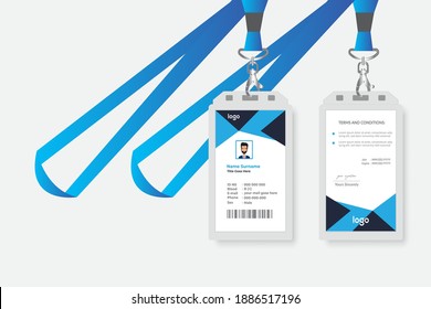 Corporate Blue Id card design template.