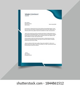 Corporate blue modern abstract creative & clean elegant business letterhead template design in minimal style