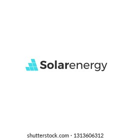Corporate Blue Solar Panels Logo With Vector Square Icon