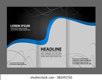 Corporate Blue Tri Fold Business Brochure Design Template
