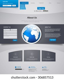 Corporate Blue Website template, Design Eps 10