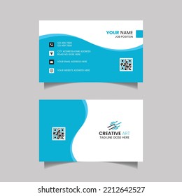 Corporate blue and white business card design template