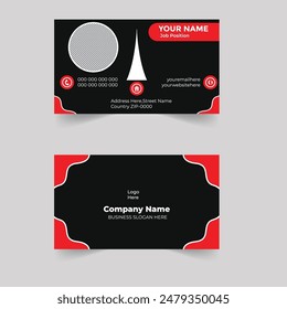 Corporate blue white red Present Design Elegant Modern Recent Creative Luaury Fleshpot Personal visiting company logo Clean Futuristic Double-sided Professional waved Set Business Card Print Template