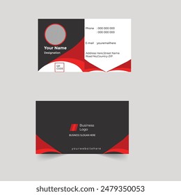 Corporate blue white red Present Design Elegant Modern Recent Creative Luaury Fleshpot Personal visiting company logo Clean Futuristic Double-sided Professional waved Set Business Card Print Template