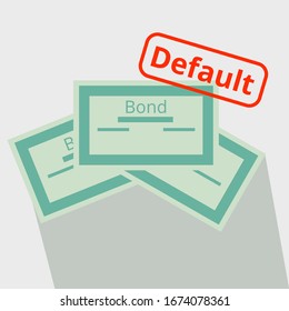 Corporate Bond Was Downgraded To Default Rating. Credit Rating Agency Assign Default Rating On Fixed Income Securities.  Companies Fail To Pay Interest, Lead To Downgrade On Credit Rating. 