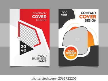 Corporate Book Cover Design A4 Magazine Poster Flyer Template Set