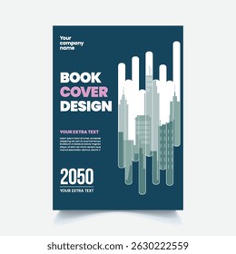 Corporate Book Cover Design, Brochure cover, Annual Report, Magazine cover, Poster or Flyer layout template, geometric shape  with space for text vector template background