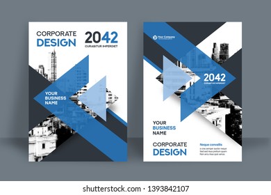 Corporate Book Cover Design Template in A4. Can be adapt to Brochure, Annual Report, Magazine,Poster, Business Presentation, Portfolio, Flyer, Banner, Website. - Shutterstock ID 1393842107
