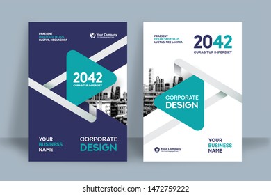 Corporate Book Cover Design Template in A4. Can be adapt to Brochure, Annual Report, Magazine,Poster, Business Presentation, Portfolio, Flyer, Banner, Website.