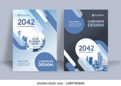 Corporate Book Cover Design Template in A4. Can be adapt to Brochure, Annual Report, Magazine,Poster, Business Presentation, Portfolio, Flyer, Banner, Website. - Shutterstock ID 1489784846