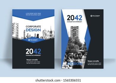 Corporate Book Cover Design Template in A4. Can be adapt to Brochure, Annual Report, Magazine,Poster, Business Presentation, Portfolio, Flyer, Banner, Website.