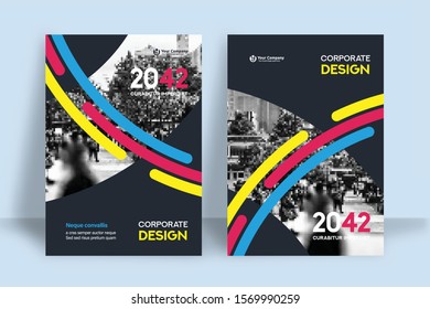 Corporate Book Cover Design Template in A4. Can be adapt to Brochure, Annual Report, Magazine,Poster, Business Presentation, Portfolio, Flyer, Banner, Website.