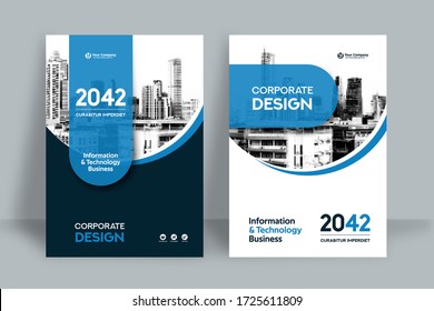 Corporate Book Cover Design Template in A4. Can be adapt to Brochure, Annual Report, Magazine,Poster, Business Presentation, Portfolio, Flyer, Banner, Website.